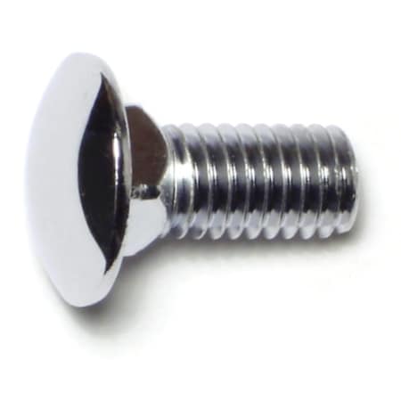 Midwest Fastener Carriage Bolt, Square Neck, 14 (Coarse), 1 in L, Steel, Chrome, 5 PK 74146